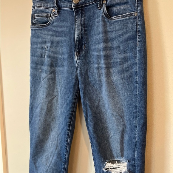 KUT From the Kloth Women's High Rise Toothpick Skinny Distressed Jeans Sz 10 blu - Picture 4 of 8